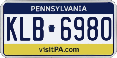 PA license plate KLB6980