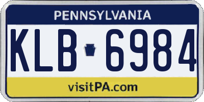 PA license plate KLB6984