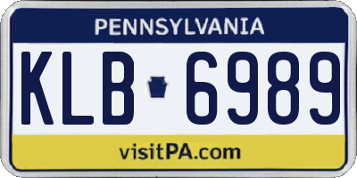 PA license plate KLB6989