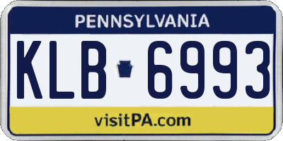 PA license plate KLB6993
