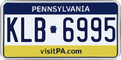 PA license plate KLB6995