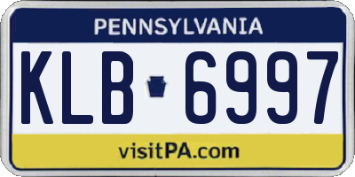 PA license plate KLB6997