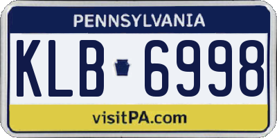 PA license plate KLB6998