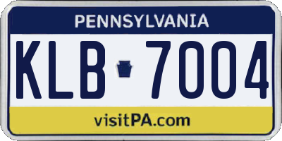 PA license plate KLB7004