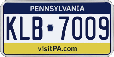 PA license plate KLB7009