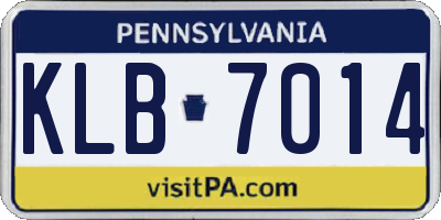 PA license plate KLB7014
