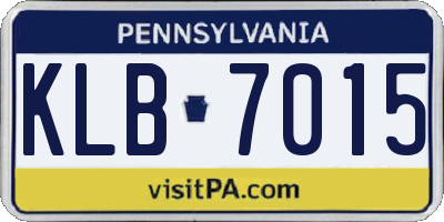 PA license plate KLB7015