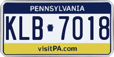 PA license plate KLB7018