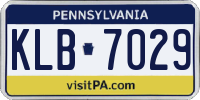 PA license plate KLB7029