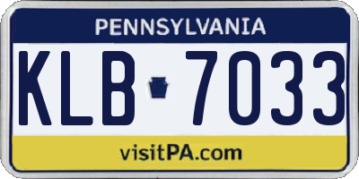 PA license plate KLB7033