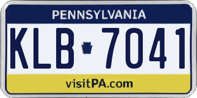 PA license plate KLB7041