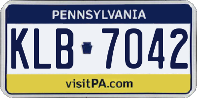 PA license plate KLB7042