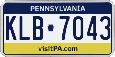 PA license plate KLB7043