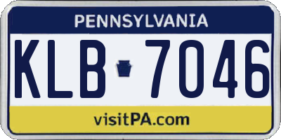 PA license plate KLB7046