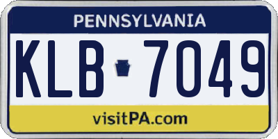 PA license plate KLB7049