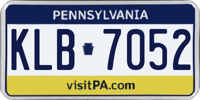 PA license plate KLB7052
