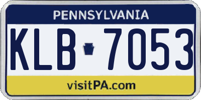 PA license plate KLB7053