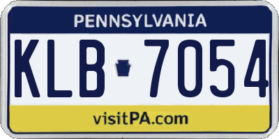 PA license plate KLB7054