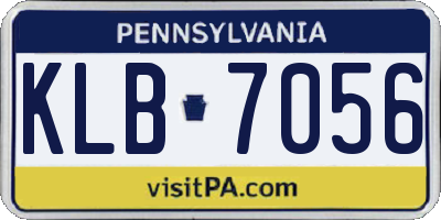 PA license plate KLB7056