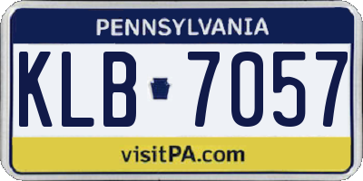 PA license plate KLB7057