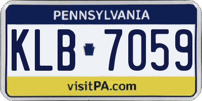 PA license plate KLB7059