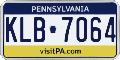 PA license plate KLB7064