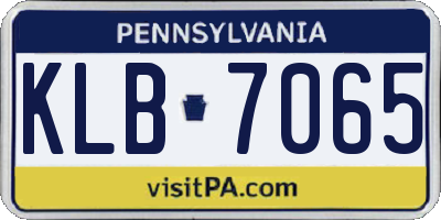 PA license plate KLB7065