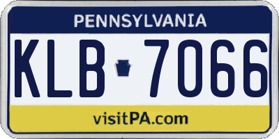 PA license plate KLB7066