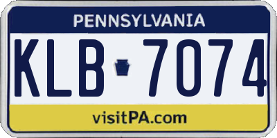 PA license plate KLB7074