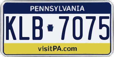 PA license plate KLB7075