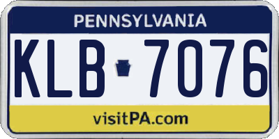 PA license plate KLB7076