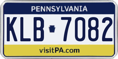 PA license plate KLB7082