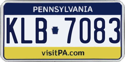 PA license plate KLB7083