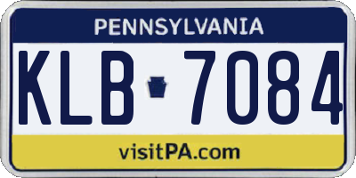 PA license plate KLB7084