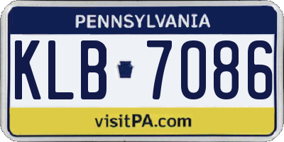 PA license plate KLB7086