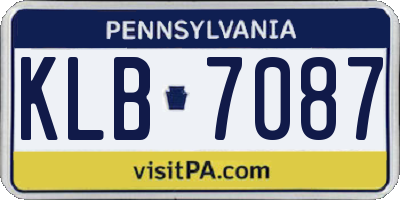 PA license plate KLB7087