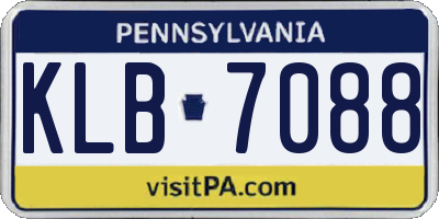 PA license plate KLB7088