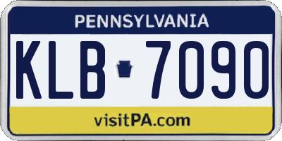 PA license plate KLB7090