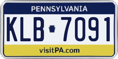 PA license plate KLB7091