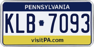 PA license plate KLB7093