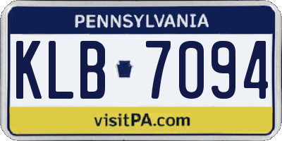 PA license plate KLB7094