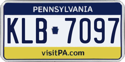 PA license plate KLB7097
