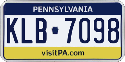 PA license plate KLB7098