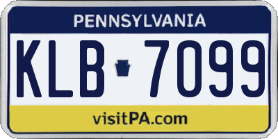 PA license plate KLB7099
