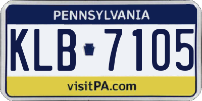 PA license plate KLB7105