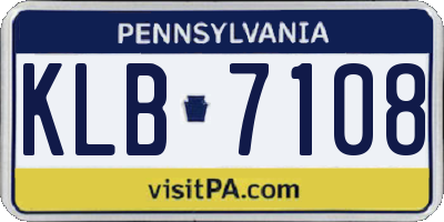 PA license plate KLB7108