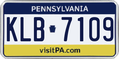 PA license plate KLB7109
