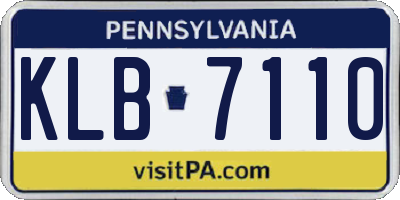 PA license plate KLB7110