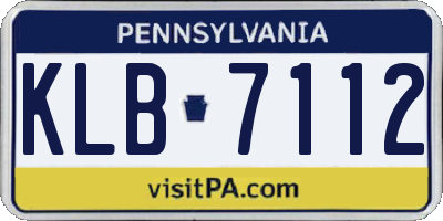 PA license plate KLB7112