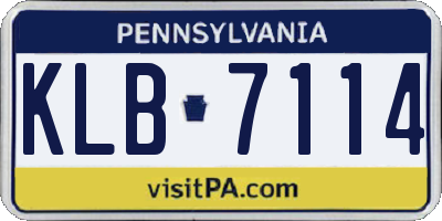 PA license plate KLB7114